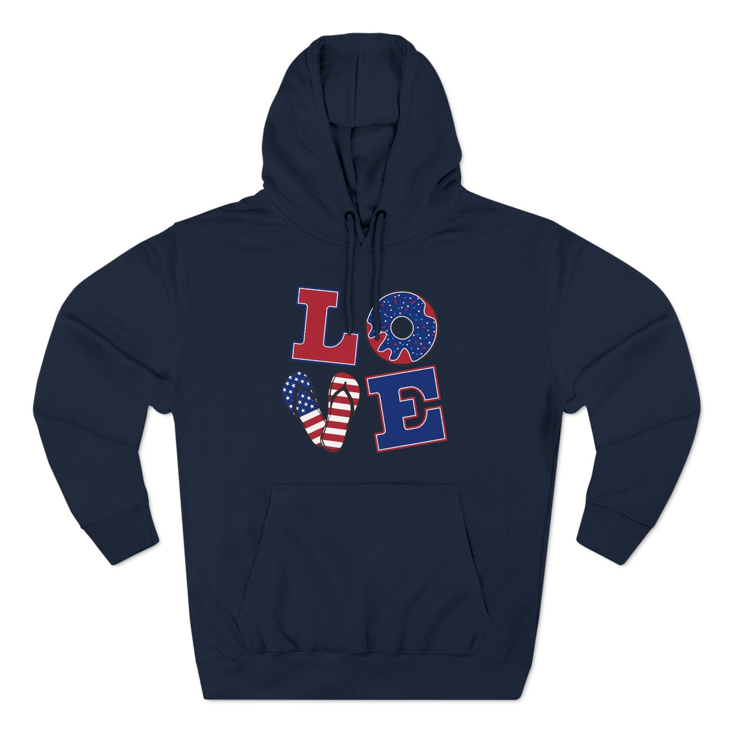 Love American Flag Fleece Hoodie