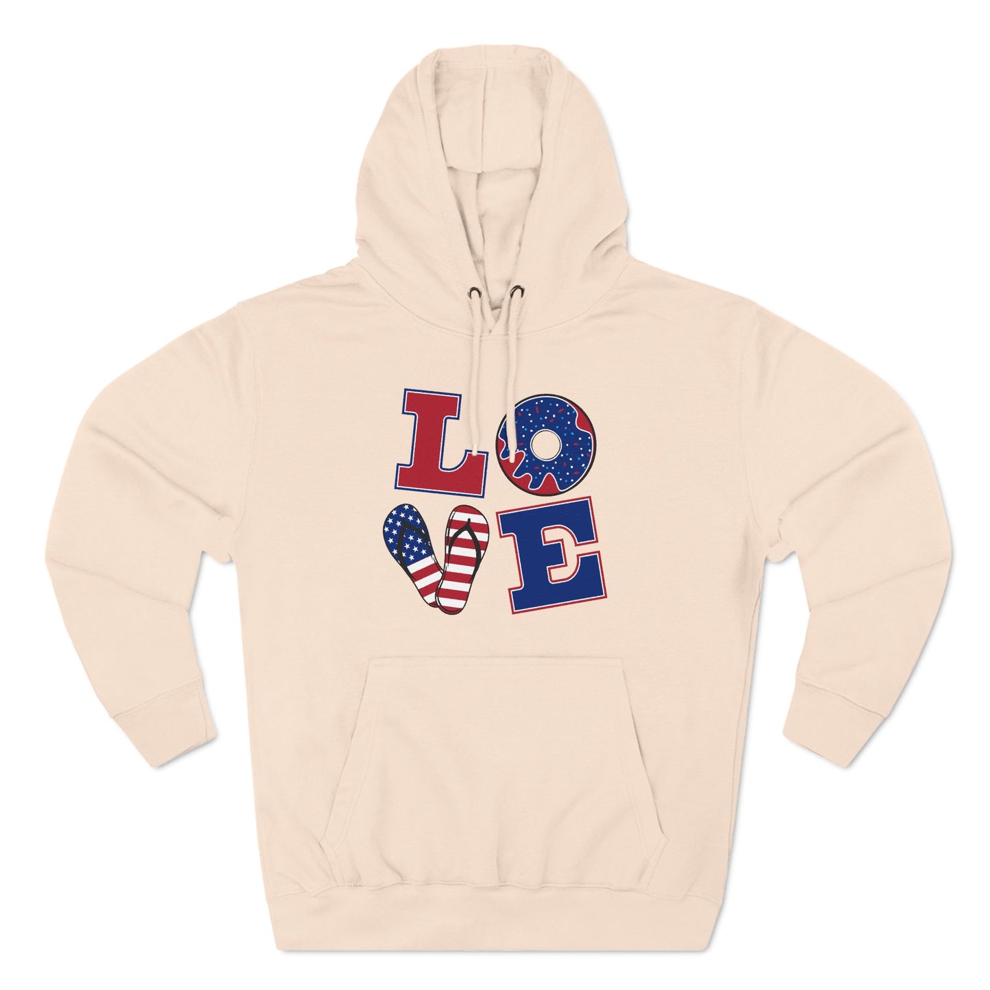Love American Flag Fleece Hoodie