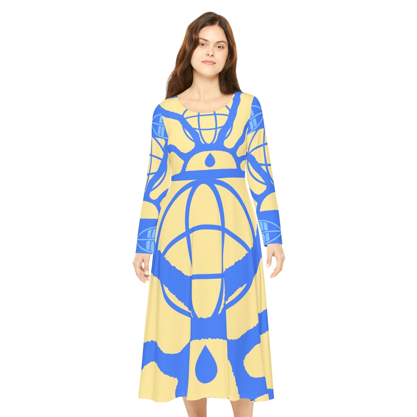 Elegant Long Sleeve Dance Dress, Perfect for Performances, Dance Classes, Parties, Casual Wear, Spring Events