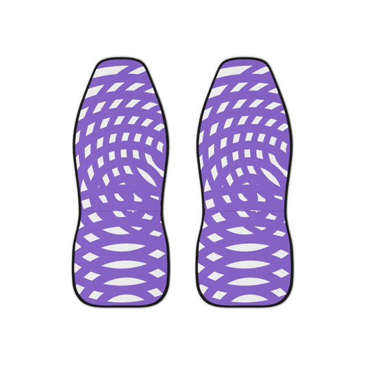 Purple Spiral Car Seat Covers - Funky Decor, Auto Accessories, Unique Gift,