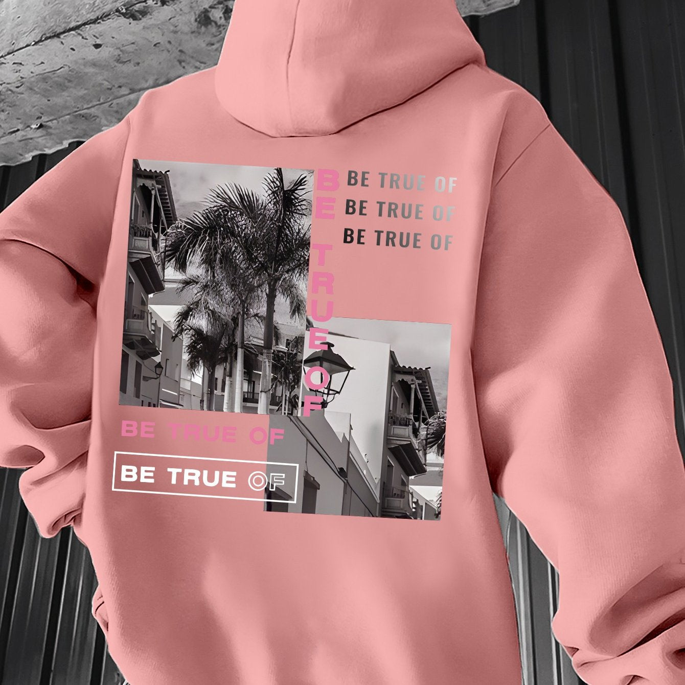 [Trending] Men's Casual Hoodie with Geometric Print - Stretchy Polyester Blend, Machine Washable, Kangaroo Pocket | Perfect for Spring & Fall