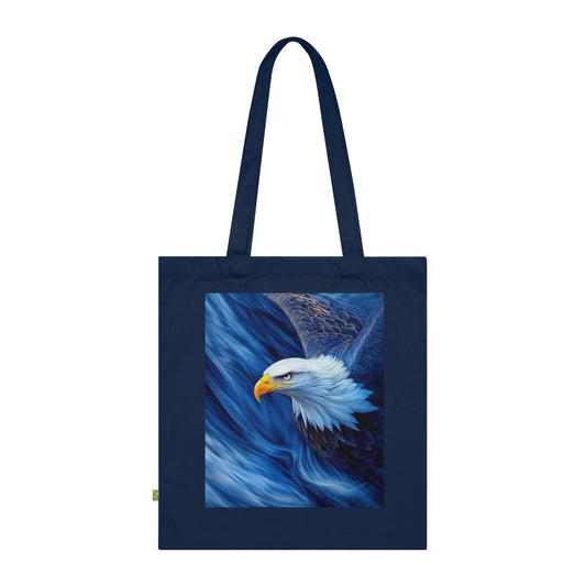 Majestic Eagle Organic Cotton Tote Bag | Eco-Friendly, Reusable Shopping, Beach, Gym, Gift, Wildlife Love