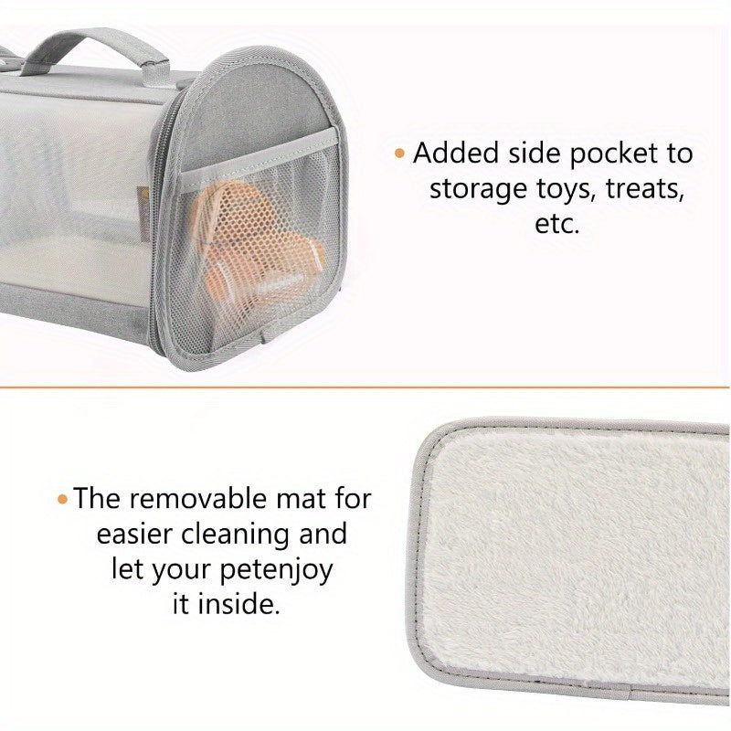 [Trending] Versatile Reptile Carrier Backpack with Leash Set - Durable Nylon, Zip Closure for Small Pets & Bearded Dragons