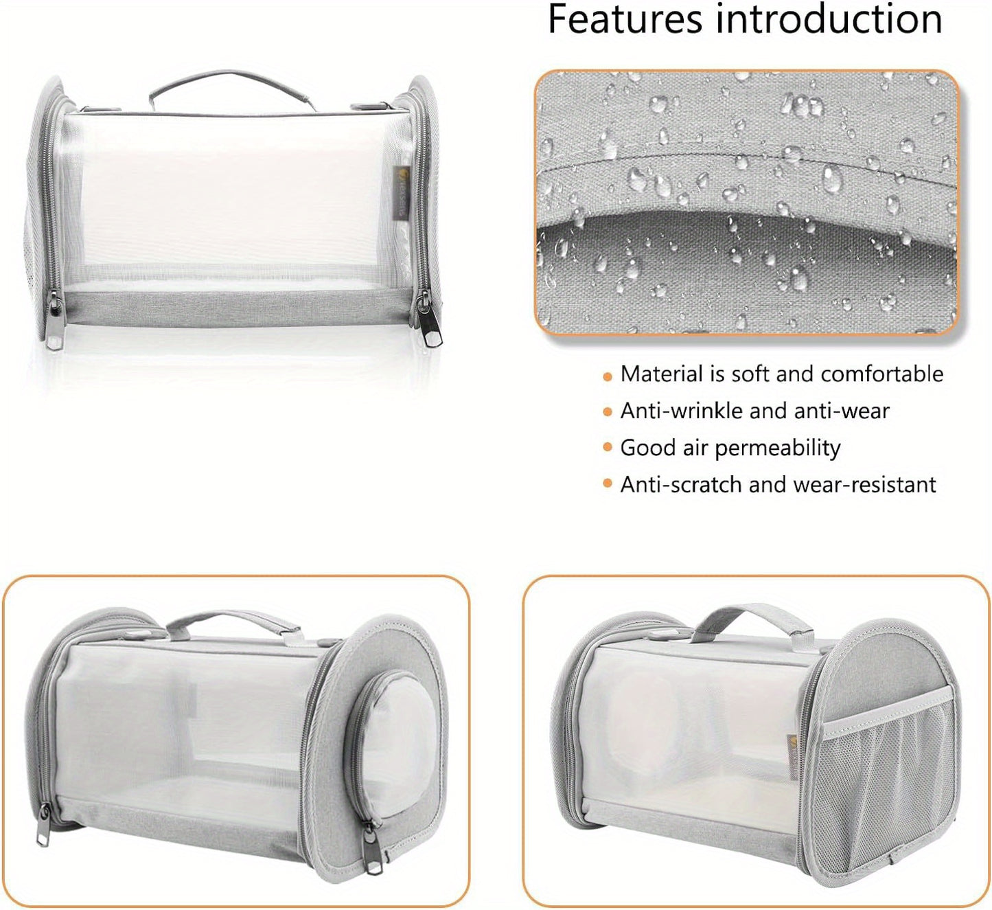 [Trending] Versatile Reptile Carrier Backpack with Leash Set - Durable Nylon, Zip Closure for Small Pets & Bearded Dragons