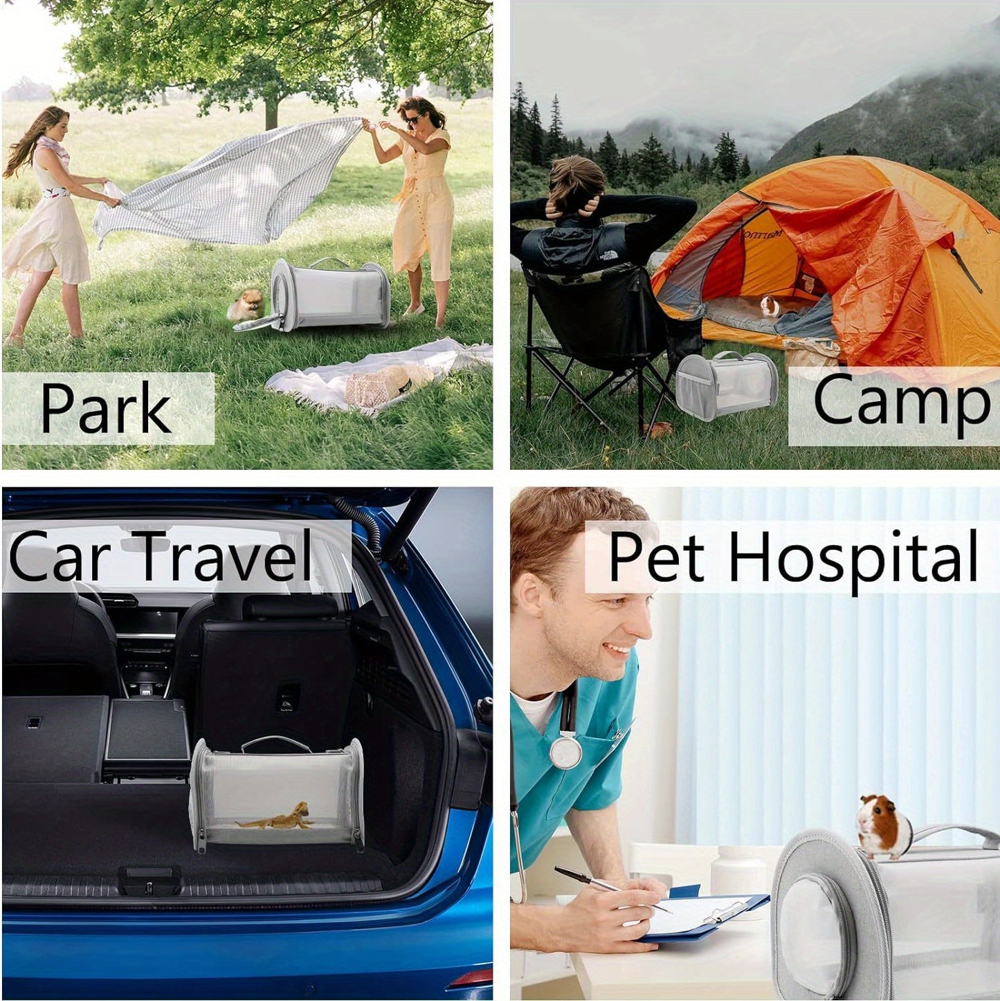 [Trending] Versatile Reptile Carrier Backpack with Leash Set - Durable Nylon, Zip Closure for Small Pets & Bearded Dragons