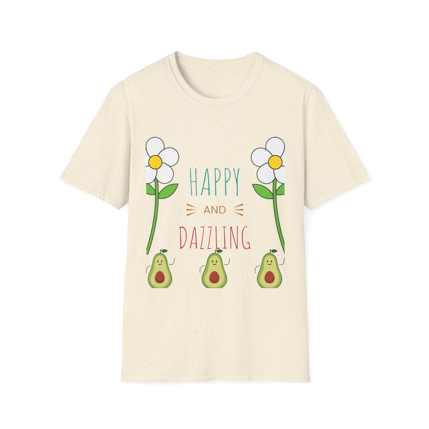 Happy Avocado Graphic Tee, Unisex Softstyle T-Shirt, Cute Gift for Friends, Summer Fashion, Funny Quote Shirt