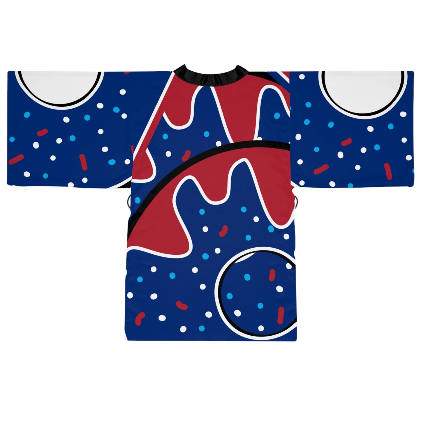 Colorful Long Sleeve Kimono Robe - Fun Patterned Lounge Wear for Relaxing & Celebrations