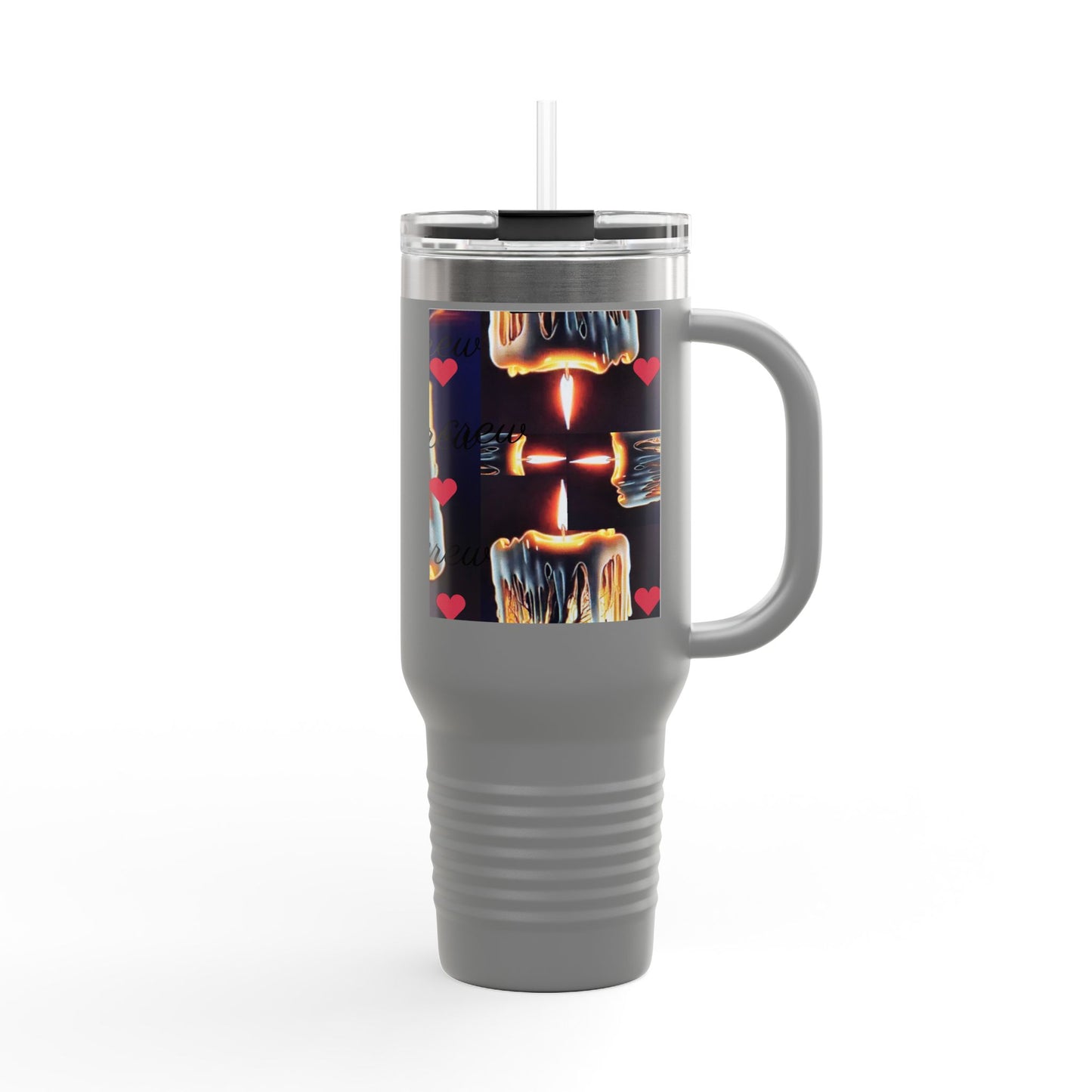 Cozy Candle-Inspired Insulated Travel Mug, 40oz - Perfect for Coffee Lovers, Gifts for Her, Home Office, Outdoor Adventures, and Cozy Days