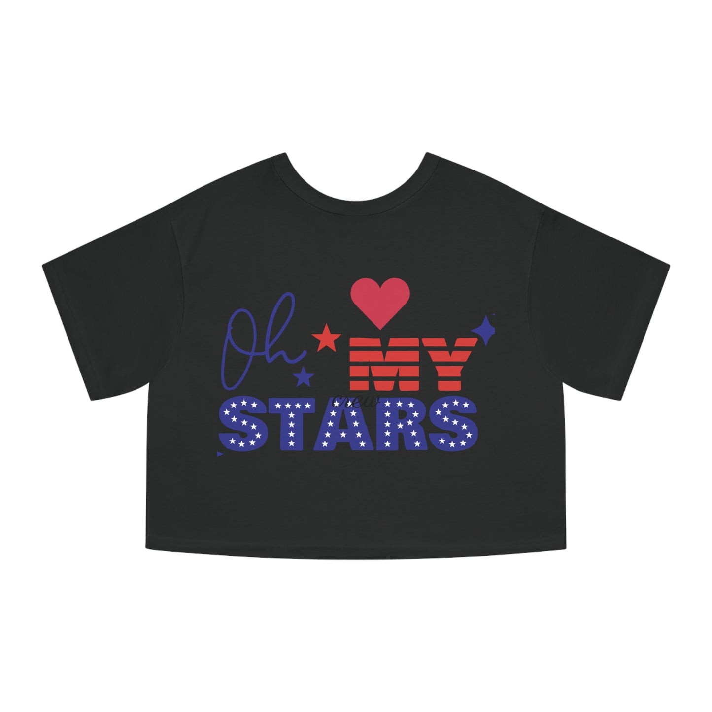 Patriotic Cropped T-Shirt | Oh My Stars | Cute Summer Tee for Women, Holiday Shirt, Casual Wear, July 4th Celebration