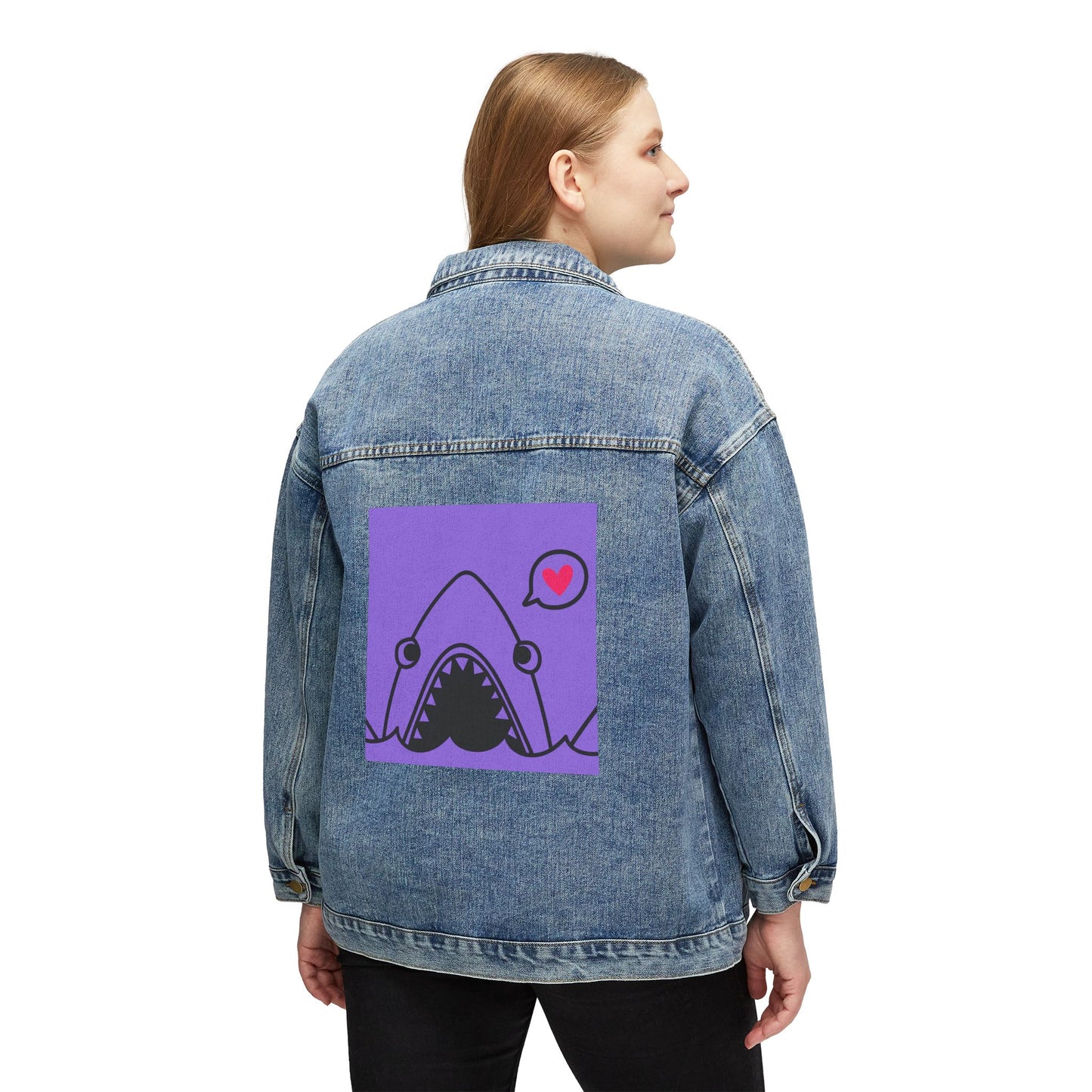 Cute Women's Denim Jacket with Heart Design - Perfect for Valentine's Day and Everyday Wear