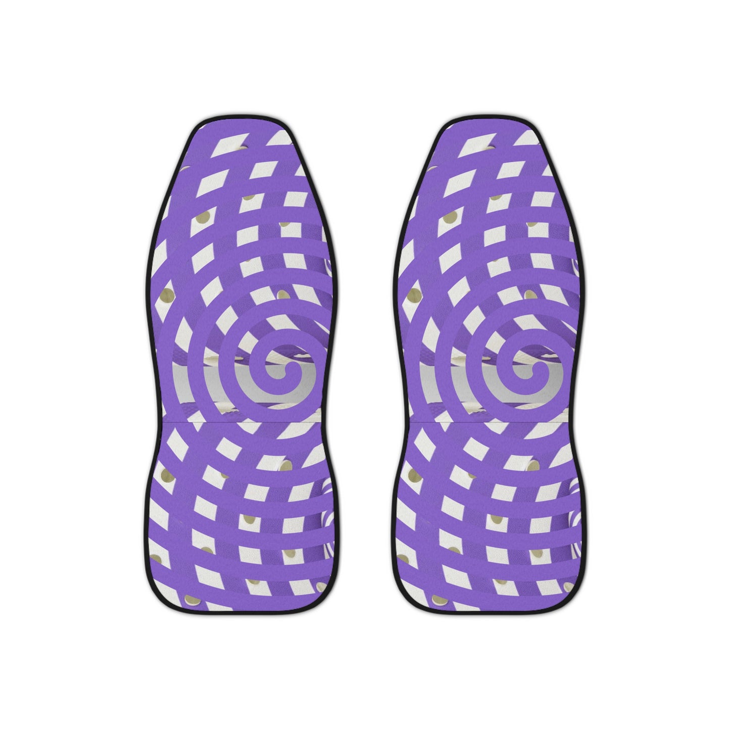 Purple Spiral Car Seat Covers - Funky Decor, Auto Accessories, Unique Gift,