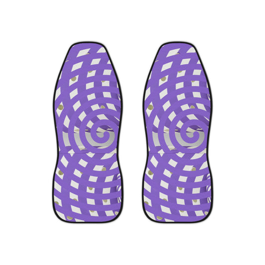 Purple Spiral Car Seat Covers - Funky Decor, Auto Accessories, Unique Gift,