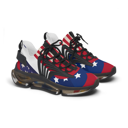 Patriotic Women's Mesh Sneakers, Ideal for July 4th, Casual Wear, Running, BBQs, Festivals