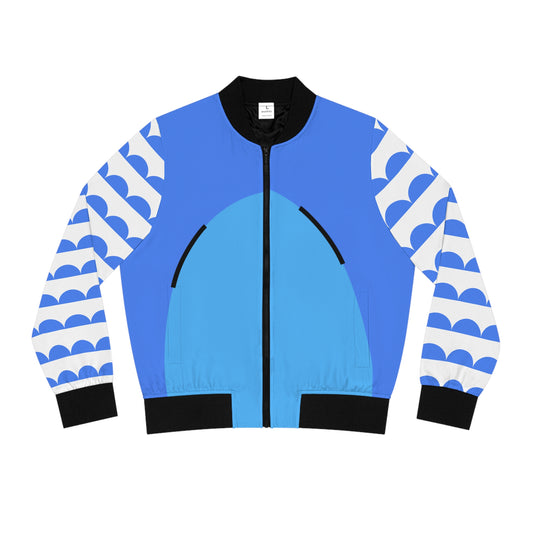 Chic Women's Bomber Jacket with Wave Design - Stylish Outerwear for Every Occasion