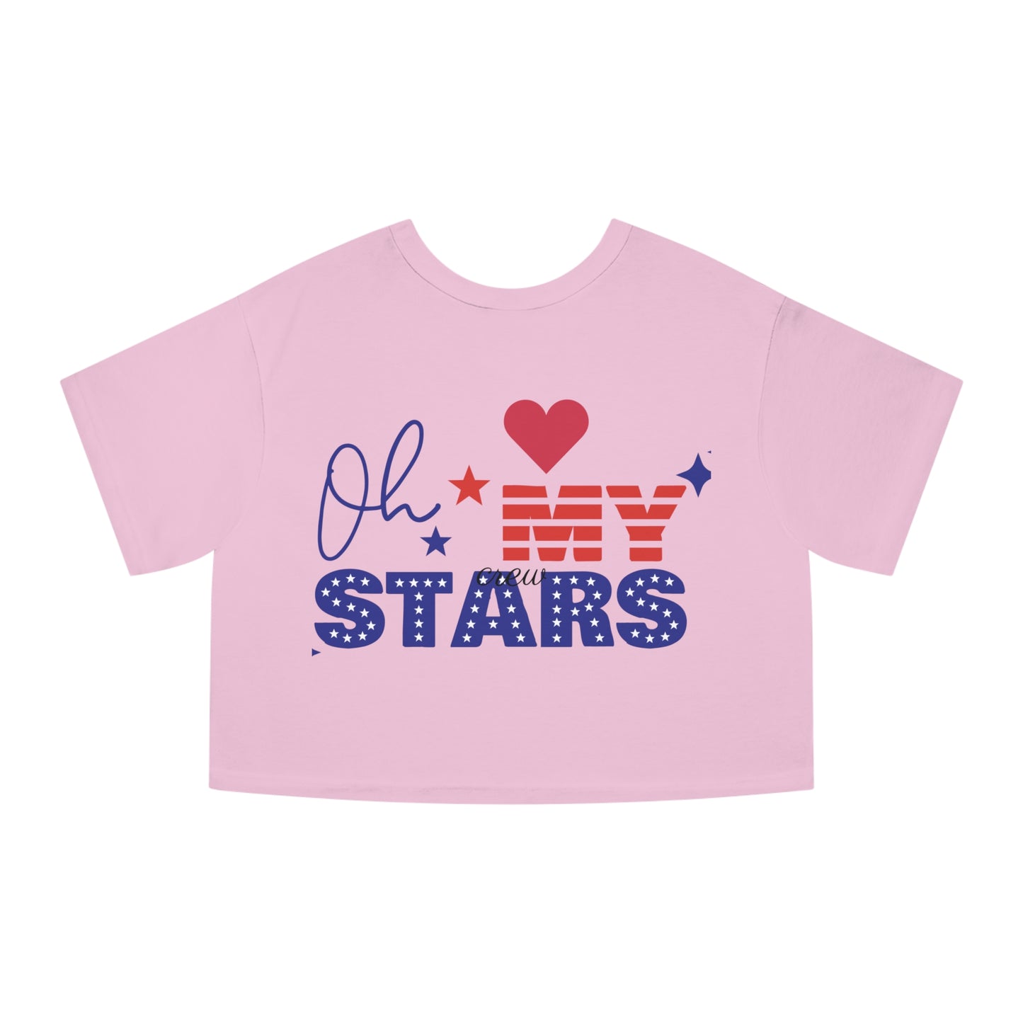 Patriotic Cropped T-Shirt | Oh My Stars | Cute Summer Tee for Women, Holiday Shirt, Casual Wear, July 4th Celebration