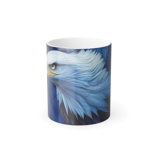 Color Morphing Mug - Majestic Eagle Design, Perfect for Nature Lovers, Unique Gift for Wildlife Enthusiasts, Coffee Cup for Home & Office,