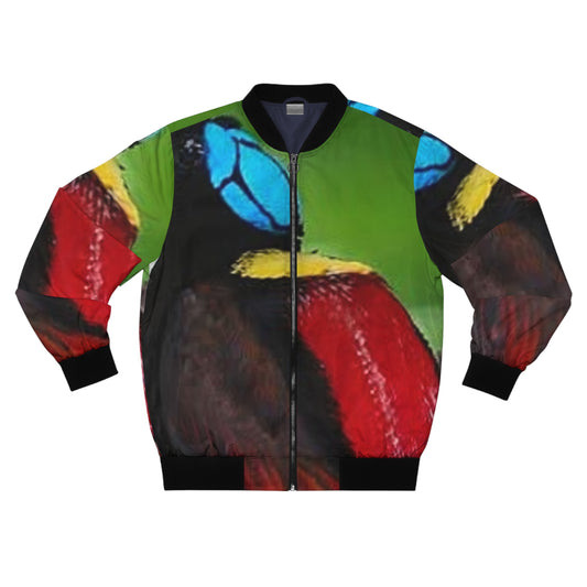 Vibrant Tropical Bird Men's Bomber Jacket - Stylish & Colorful Outerwear