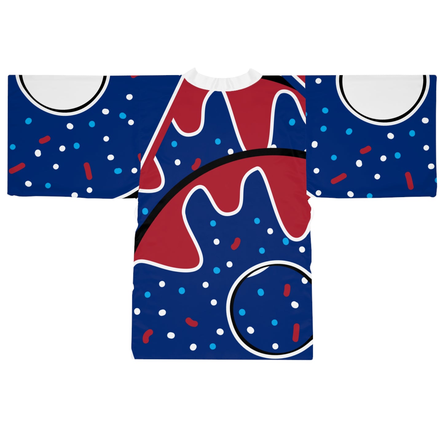 Colorful Long Sleeve Kimono Robe - Fun Patterned Lounge Wear for Relaxing & Celebrations