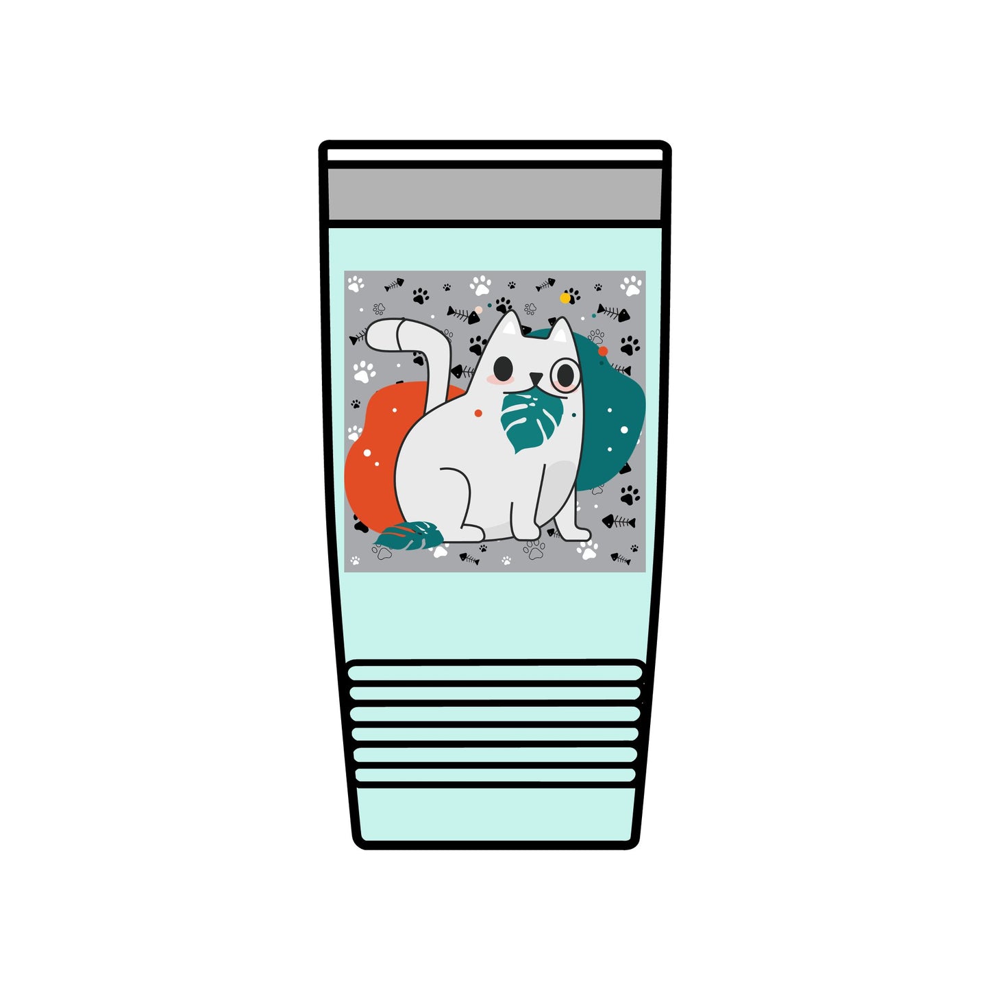 Cute Cat Insulated Tumbler, 20oz Travel Mug, Pet Lover Gift, Coffee Cup, Birthday Present, Cute Cat Design