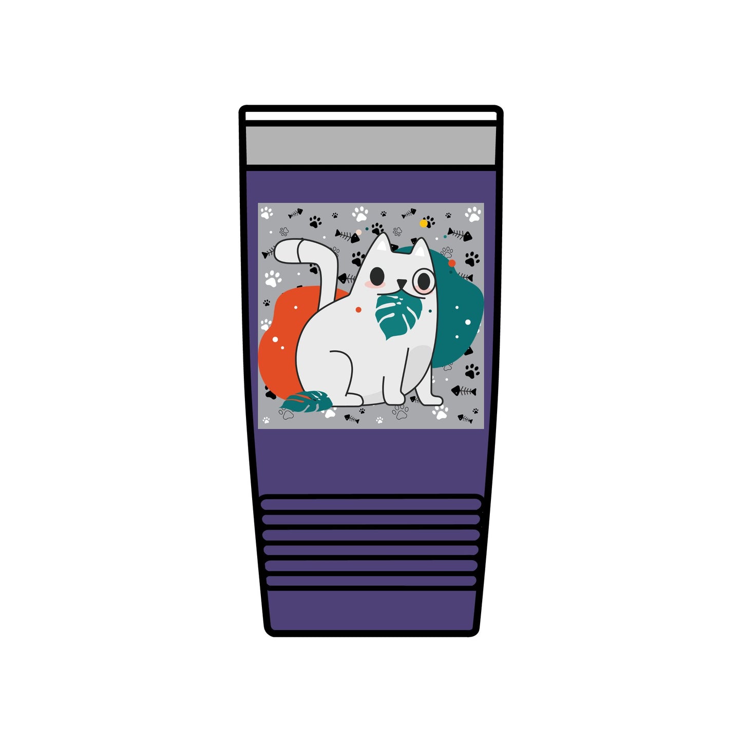 Cute Cat Insulated Tumbler, 20oz Travel Mug, Pet Lover Gift, Coffee Cup, Birthday Present, Cute Cat Design