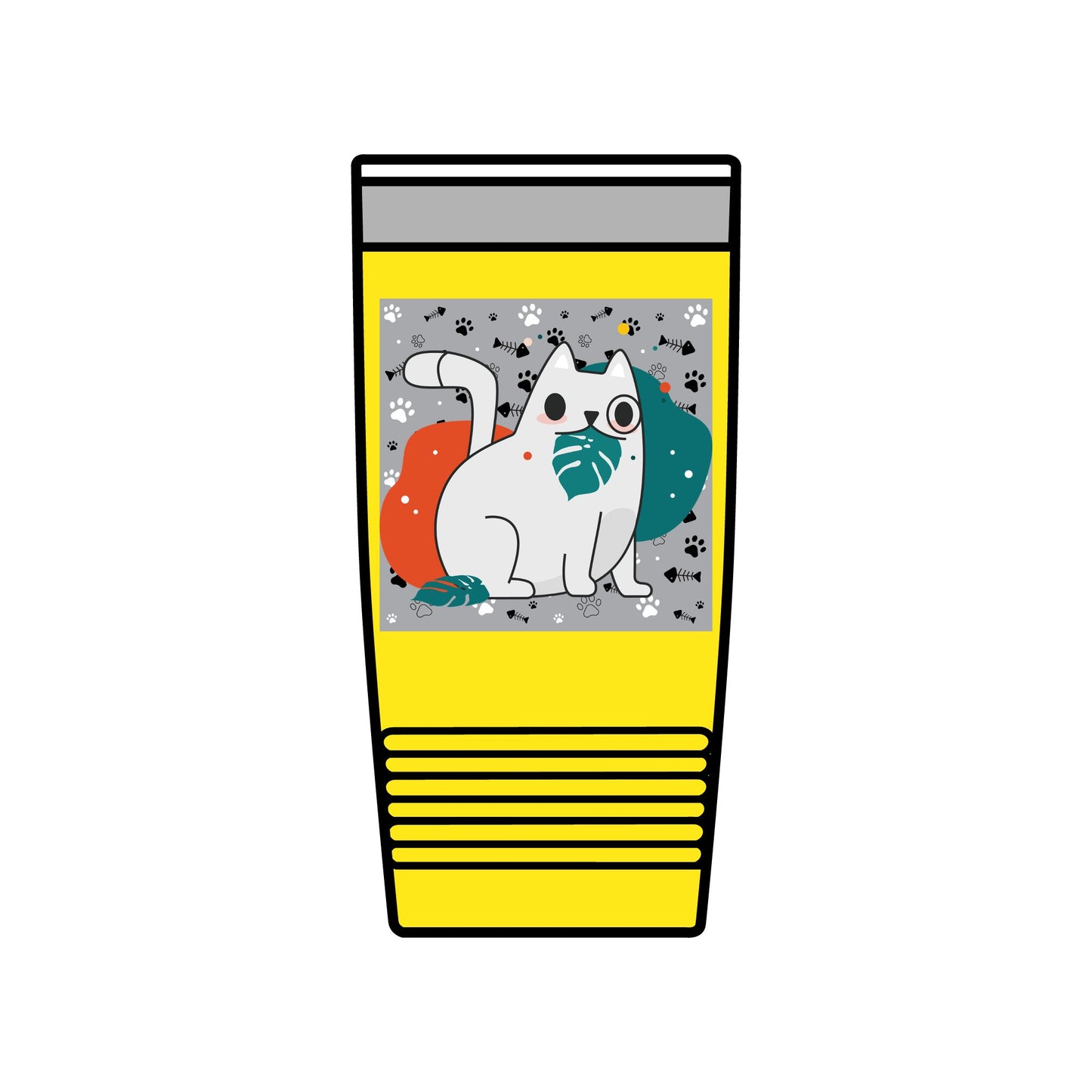 Cute Cat Insulated Tumbler, 20oz Travel Mug, Pet Lover Gift, Coffee Cup, Birthday Present, Cute Cat Design