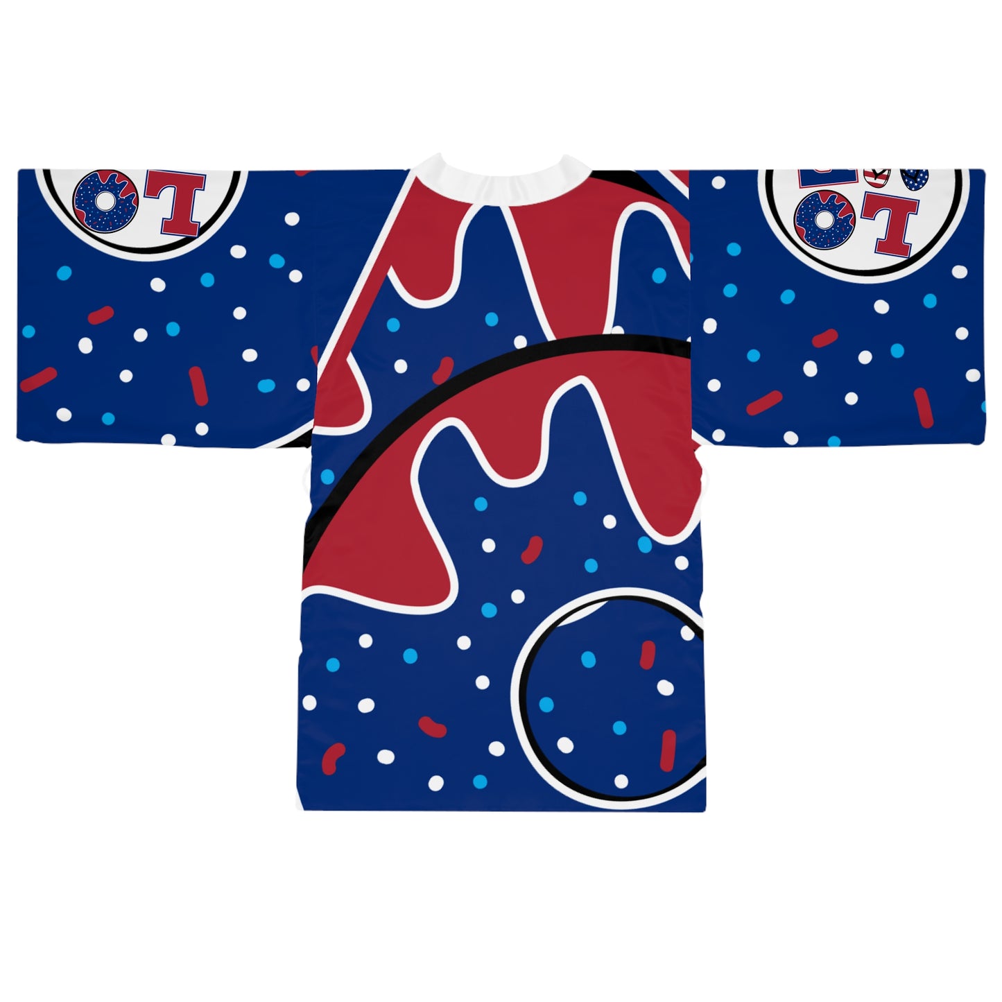 Colorful Long Sleeve Kimono Robe - Fun Patterned Lounge Wear for Relaxing & Celebrations