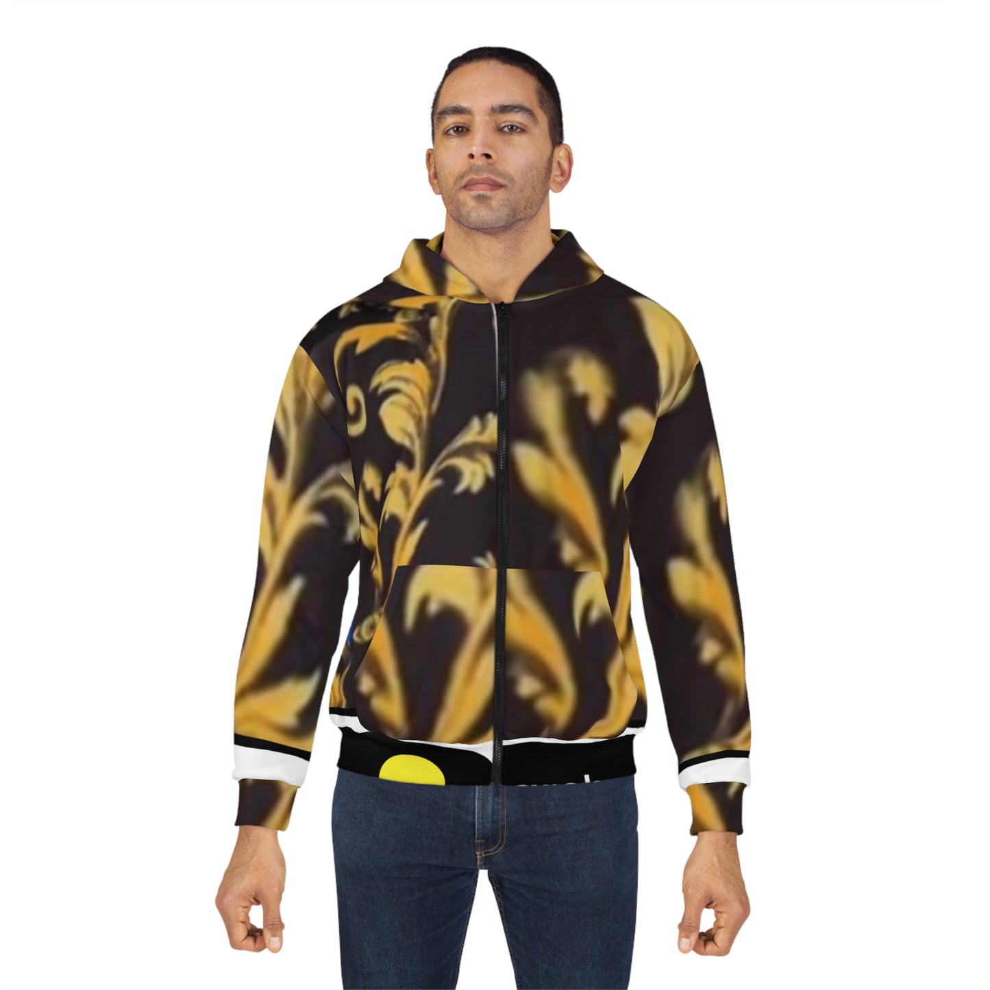 Bohemian Floral Unisex Zip Hoodie, Cozy Winter Gift, Trendy Layering Piece, Stylish Sweatshirt for Men and Women, Unique Hoodie for