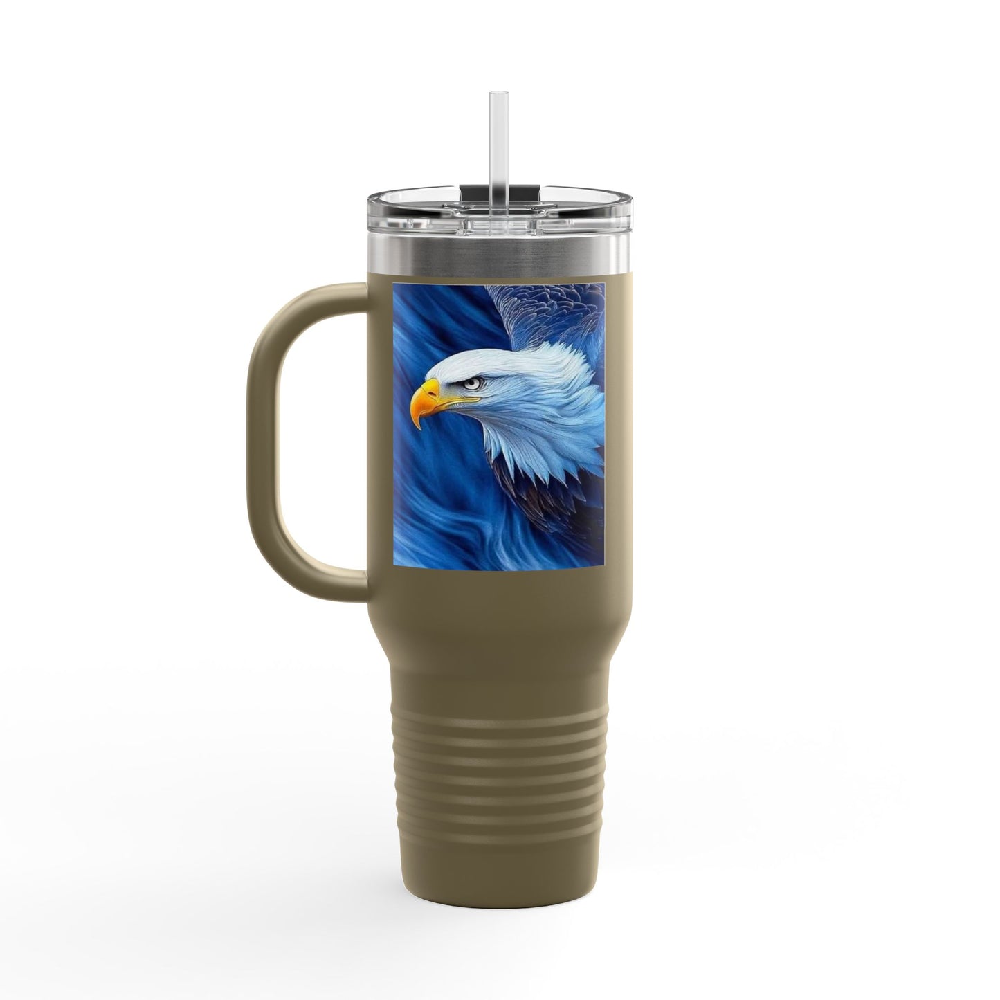 Majestic Eagle Insulated Travel Mug, 40oz | Travel Coffee Cup | Wildlife Lover Gift | Eco Friendly | Outdoor Adventure