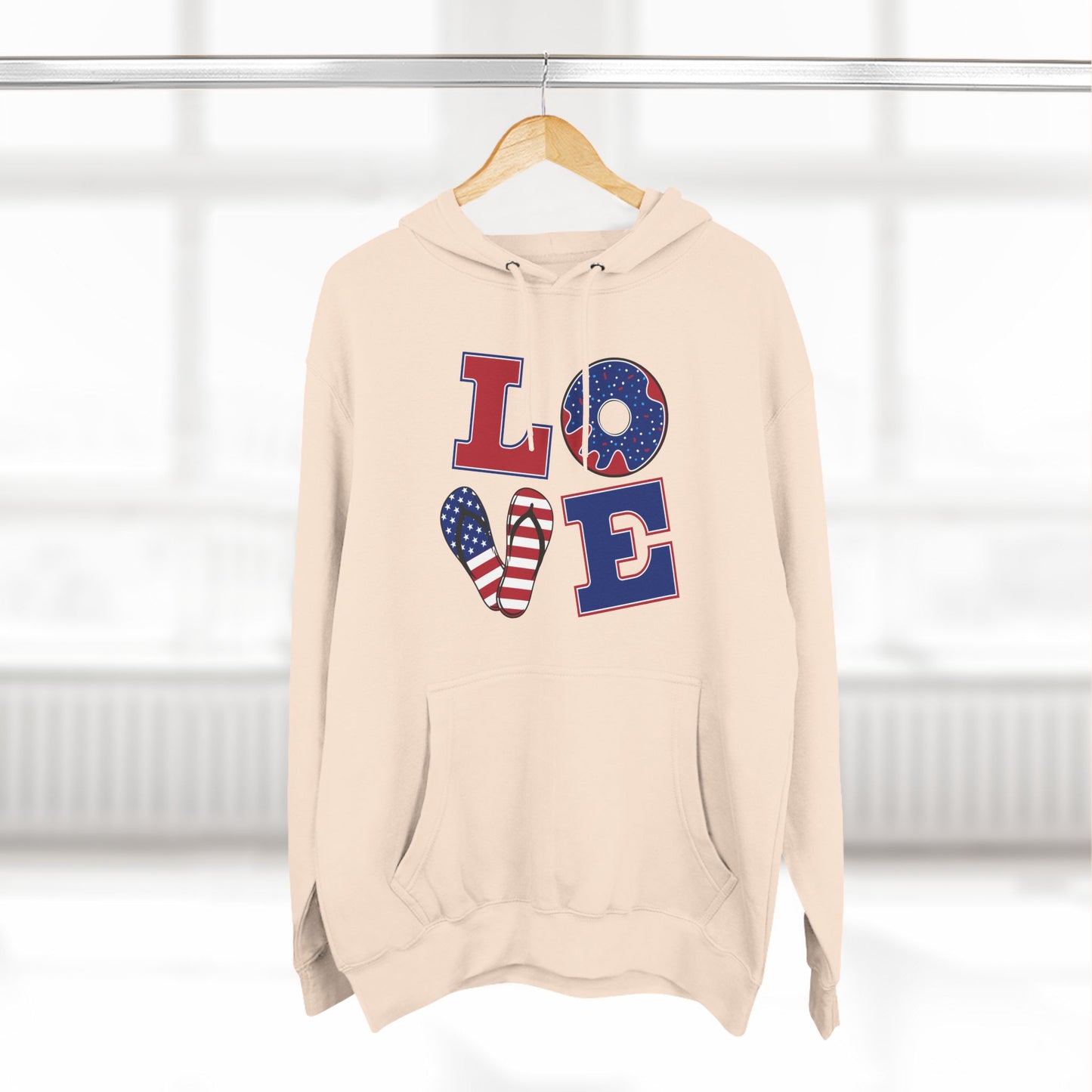 Love American Flag Fleece Hoodie