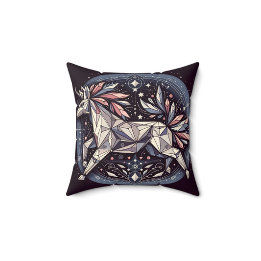 Geometric Deer Throw Pillow | Cozy Home Decor, Modern Accent, Unique Gift, Bohemian Style, Animal Lover's Room Decor