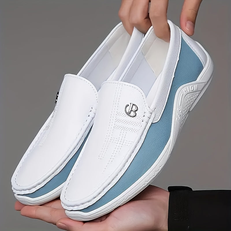 [Trending] Men's Elegant White Slip-On Dress Shoes - Breathable, Non-Slip Rubber Sole for Business & Formal Occasions