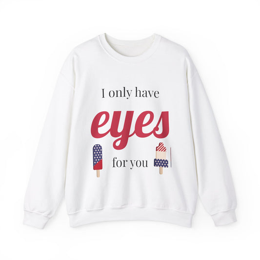 Romantic Eyes Crewneck Sweatshirt, Cute Gift for Her, Valentine's Day Apparel, Love Sweatshirt, Cozy Gift for Couples