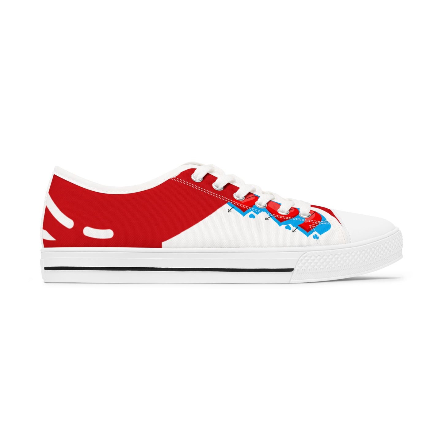 Customizable Women's Low Top Sneakers with Playful Waves Design, Ideal for Casual Wear, Gifts, Summer Steps, Beach Outfits, Unique Fashion