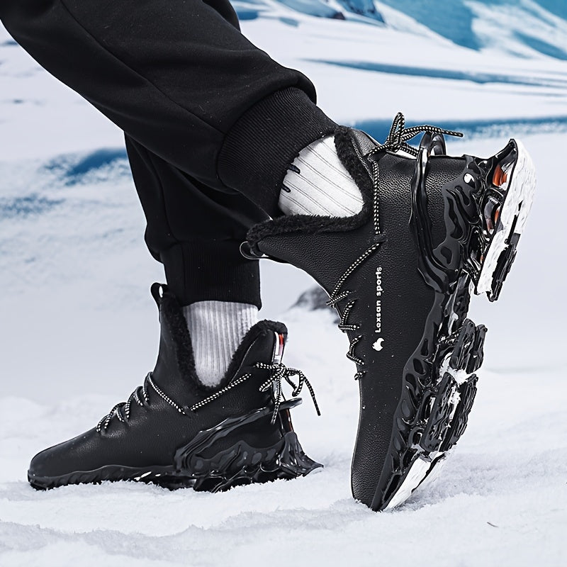 [Winter Snow Boots] Men's Winter Snow Boots with Plush & TPU Sole - Warm Lace-Up Ankle Boots with Arch Support, Slip-Resistant Traction Tread, Snow Boots For Men, Snow Boots For Women, Snow Boots For Men Winter, Snow Boots Fo