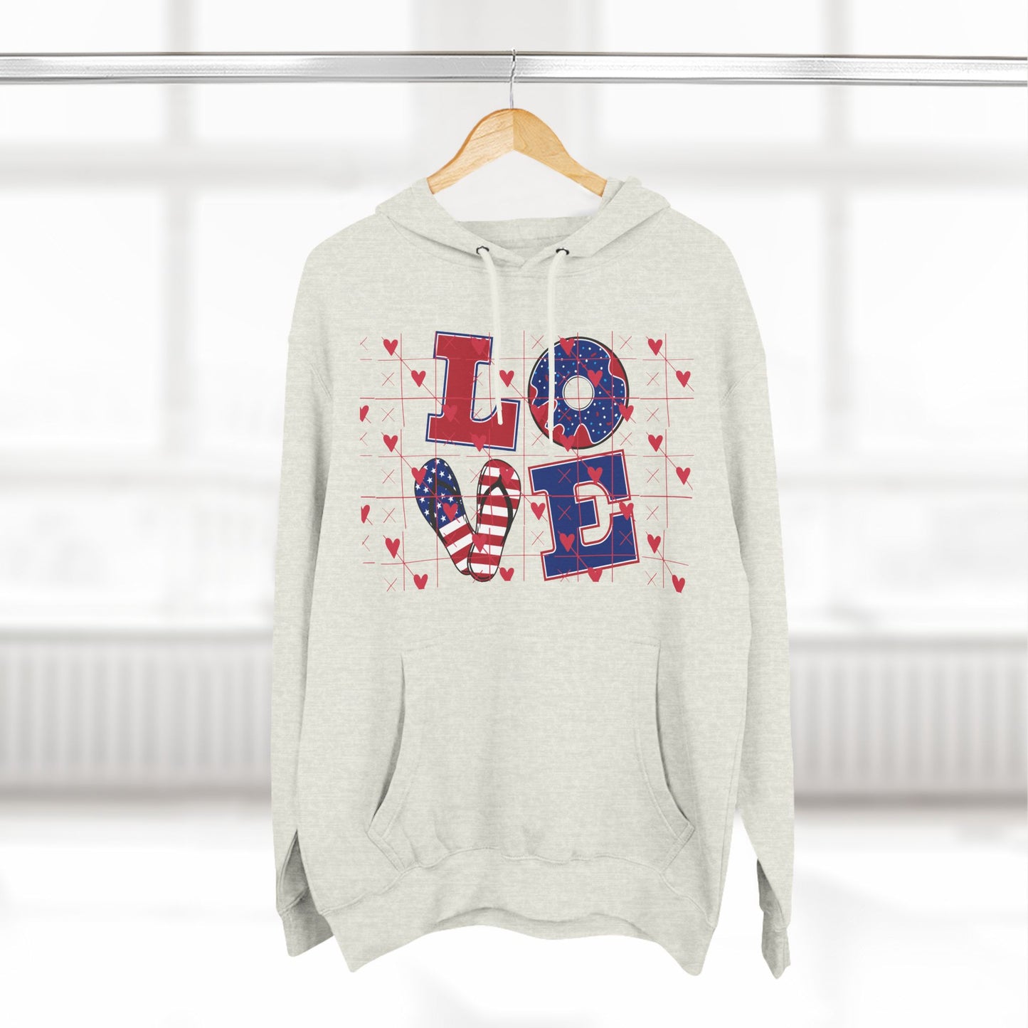Love American Flag Fleece Hoodie