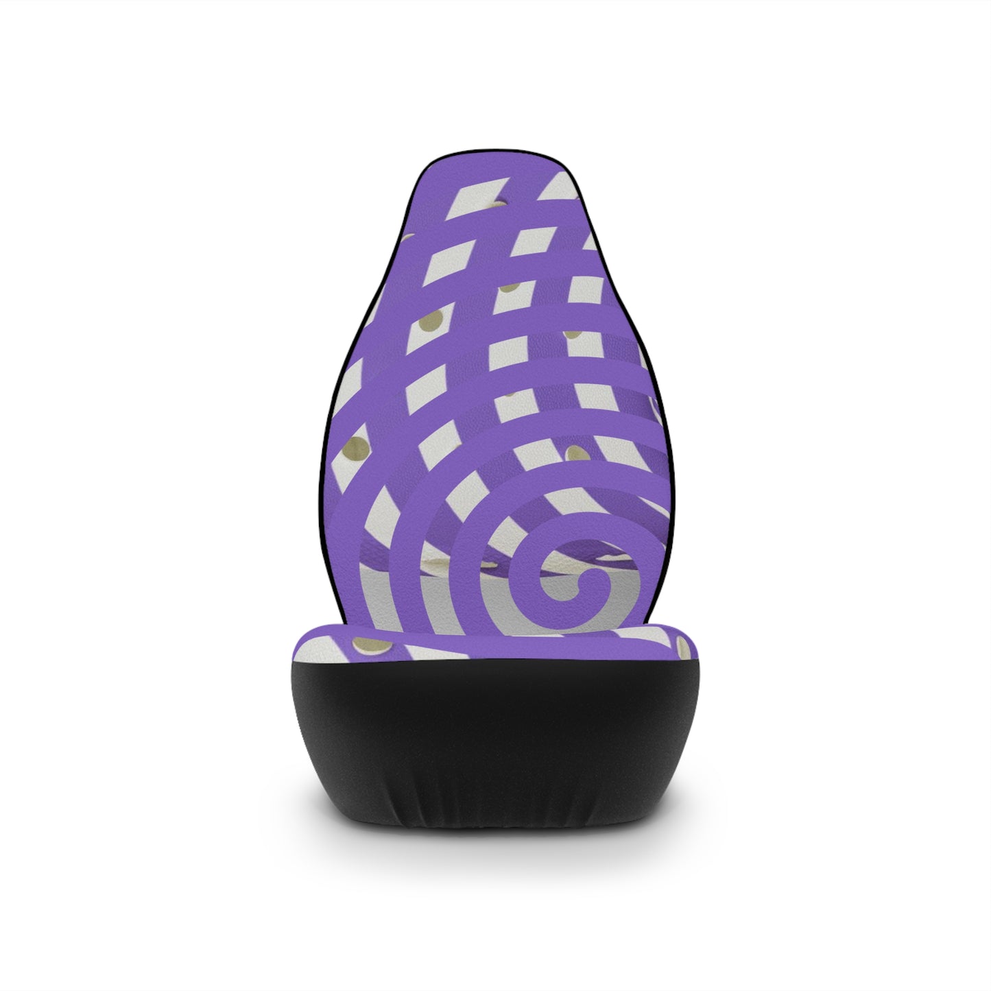 Purple Spiral Car Seat Covers - Funky Decor, Auto Accessories, Unique Gift,