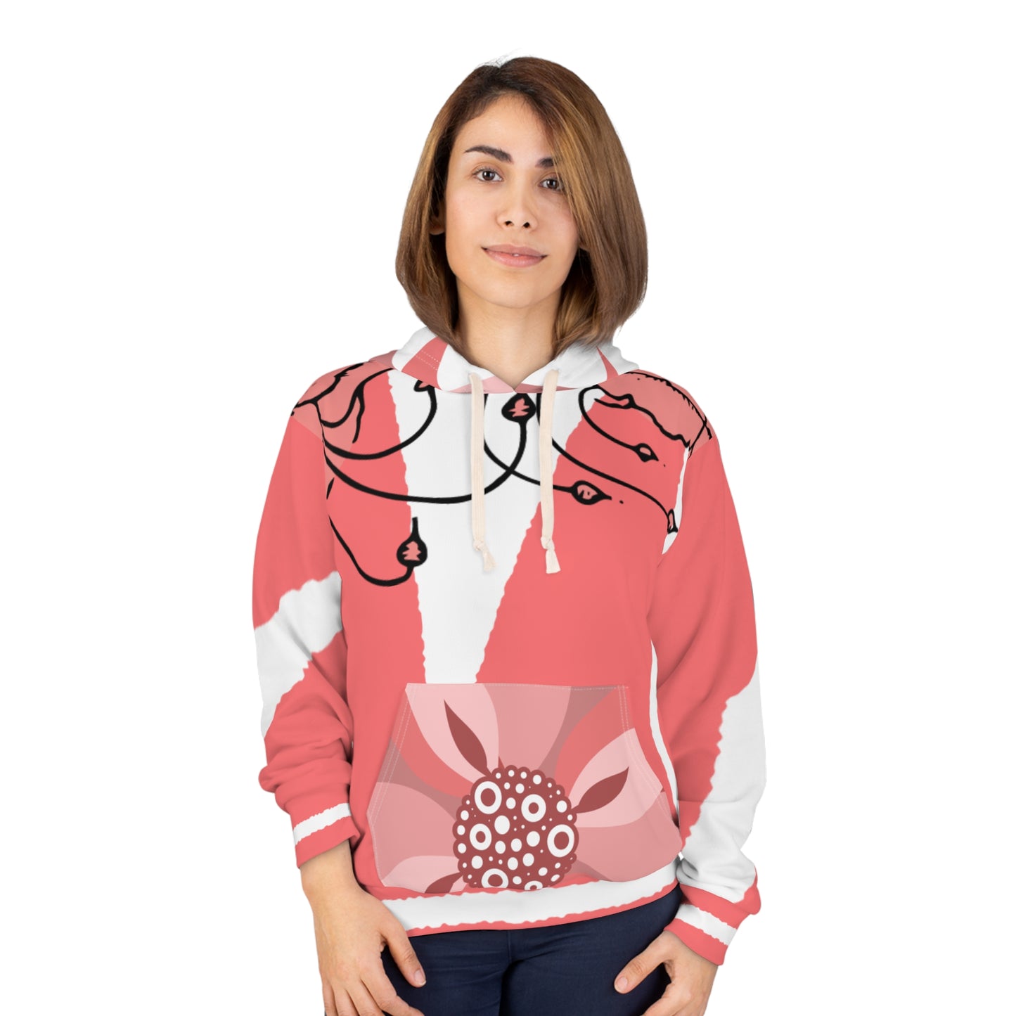 Artistic Coral Unisex Pullover Hoodie – Perfect for Everyday Comfort