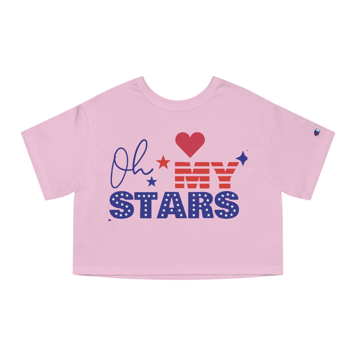 Patriotic Cropped T-Shirt | Oh My Stars | Cute Summer Tee for Women, Holiday Shirt, Casual Wear, July 4th Celebration