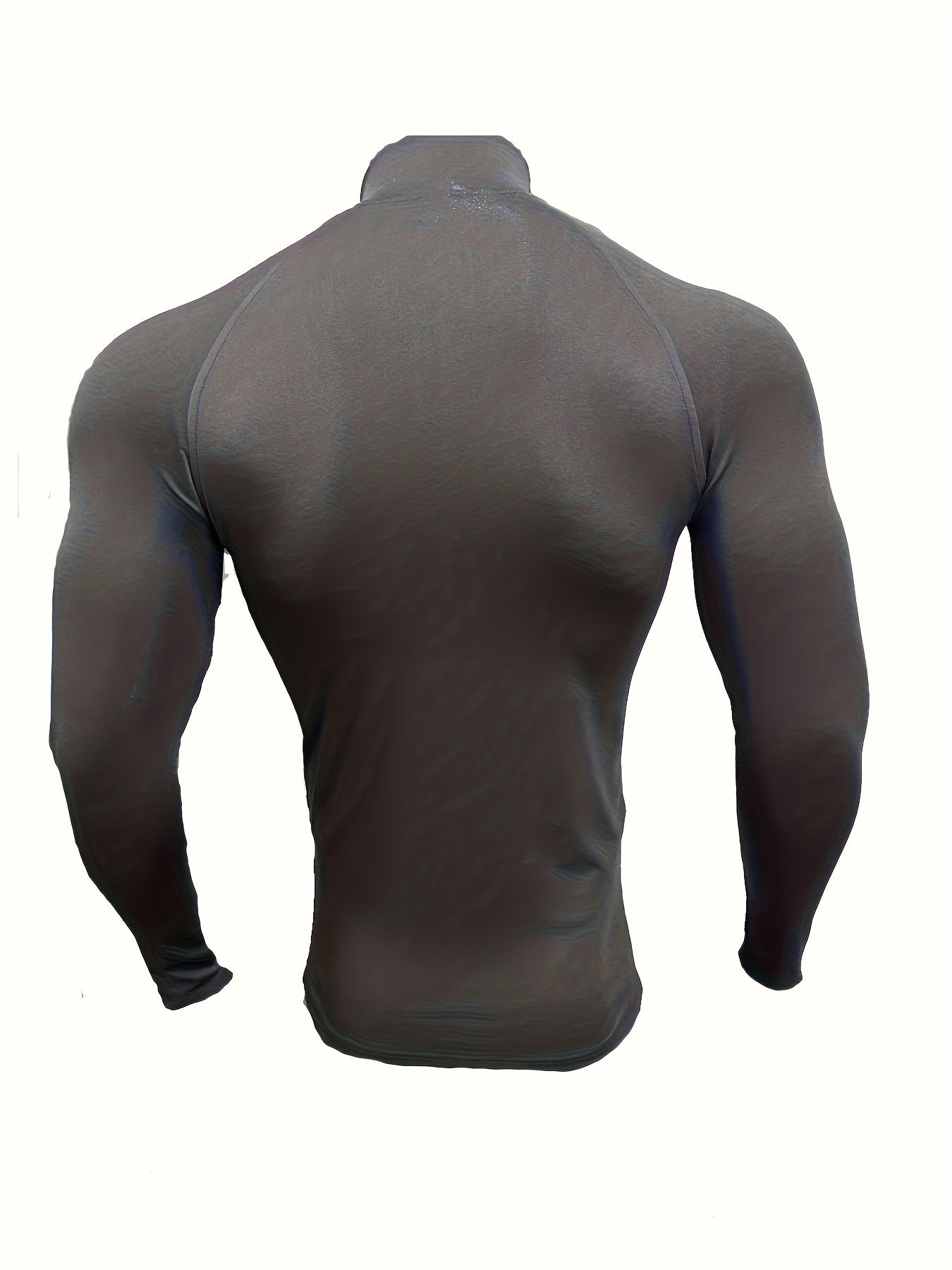[Trending] Men's Athletic Long Sleeve Zip-Up Shirt - Stretchy, Breathable Polyester Blend for Running & Training