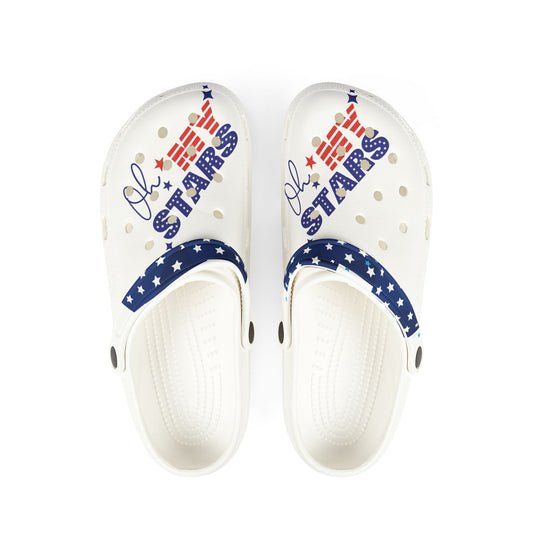 Patriotic EVA Foam Rubber Shoes, Comfortable Summer Footwear, Perfect for Holidays, Casual Wear, Fun Pool Shoes, Lightweight Sandals