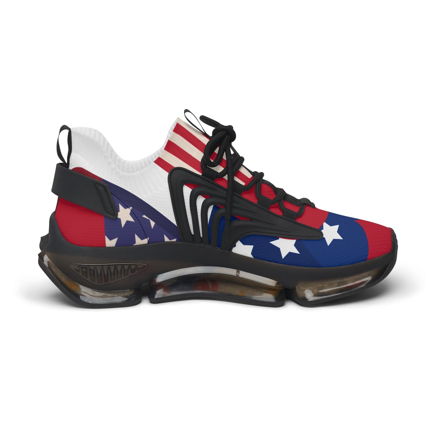 Patriotic Women's Mesh Sneakers, Ideal for July 4th, Casual Wear, Running, BBQs, Festivals