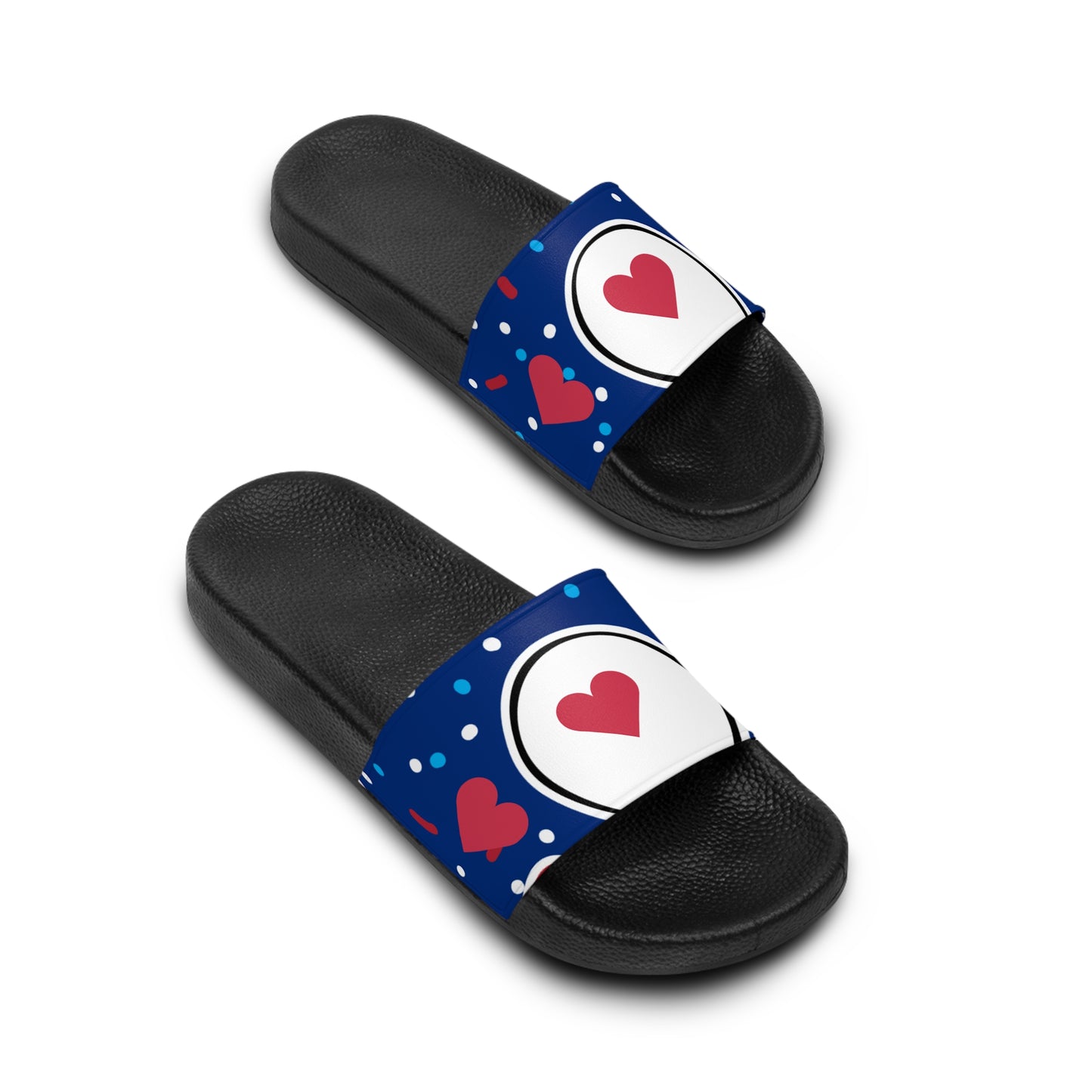 Comfortable Heart Pattern Women's Slide Sandals - Casual Summer Footwear