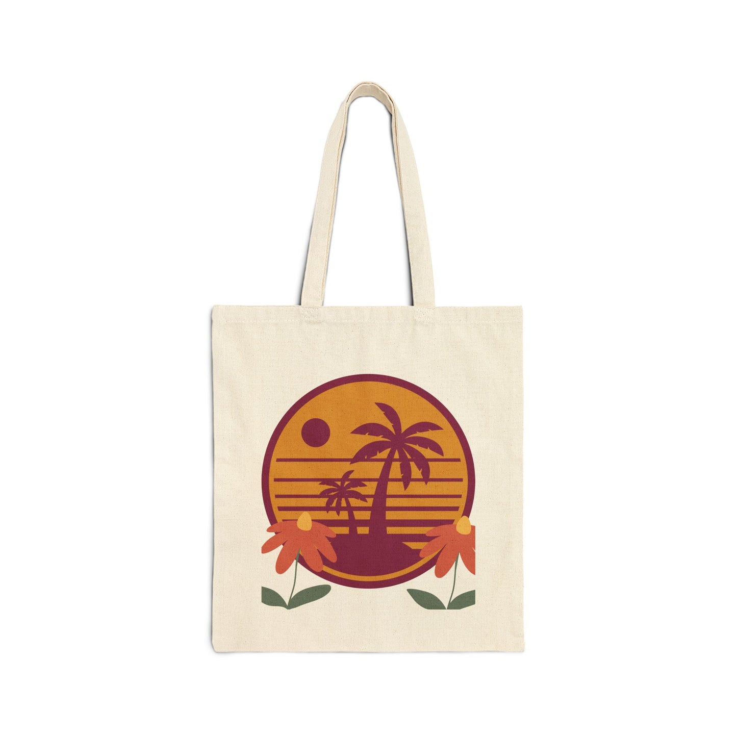 Tropical Sunset Tote Bag, Beach Bag, Eco-Friendly Shopper, Gift for Her, Summer Accessory, Vacation Bag
