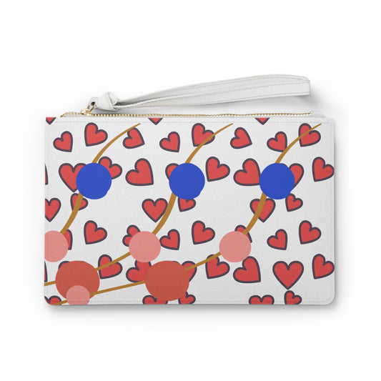 Colorful Heart Pattern Clutch Bag - Perfect Gift for Valentine's Day and Date Nights