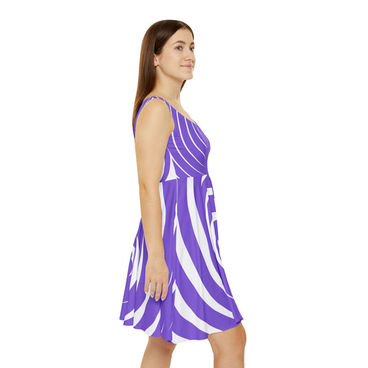 Spiral Swirl Women's Skater Dress, Playful Summer Dress, Festival Attire, Casual Outing Dress, Vibrant Casual Dress, Perfect for Parties