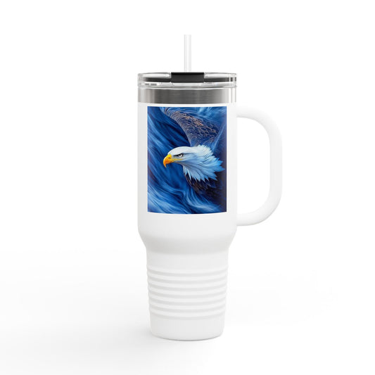 Majestic Eagle Insulated Travel Mug, 40oz | Travel Coffee Cup | Wildlife Lover Gift | Eco Friendly | Outdoor Adventure