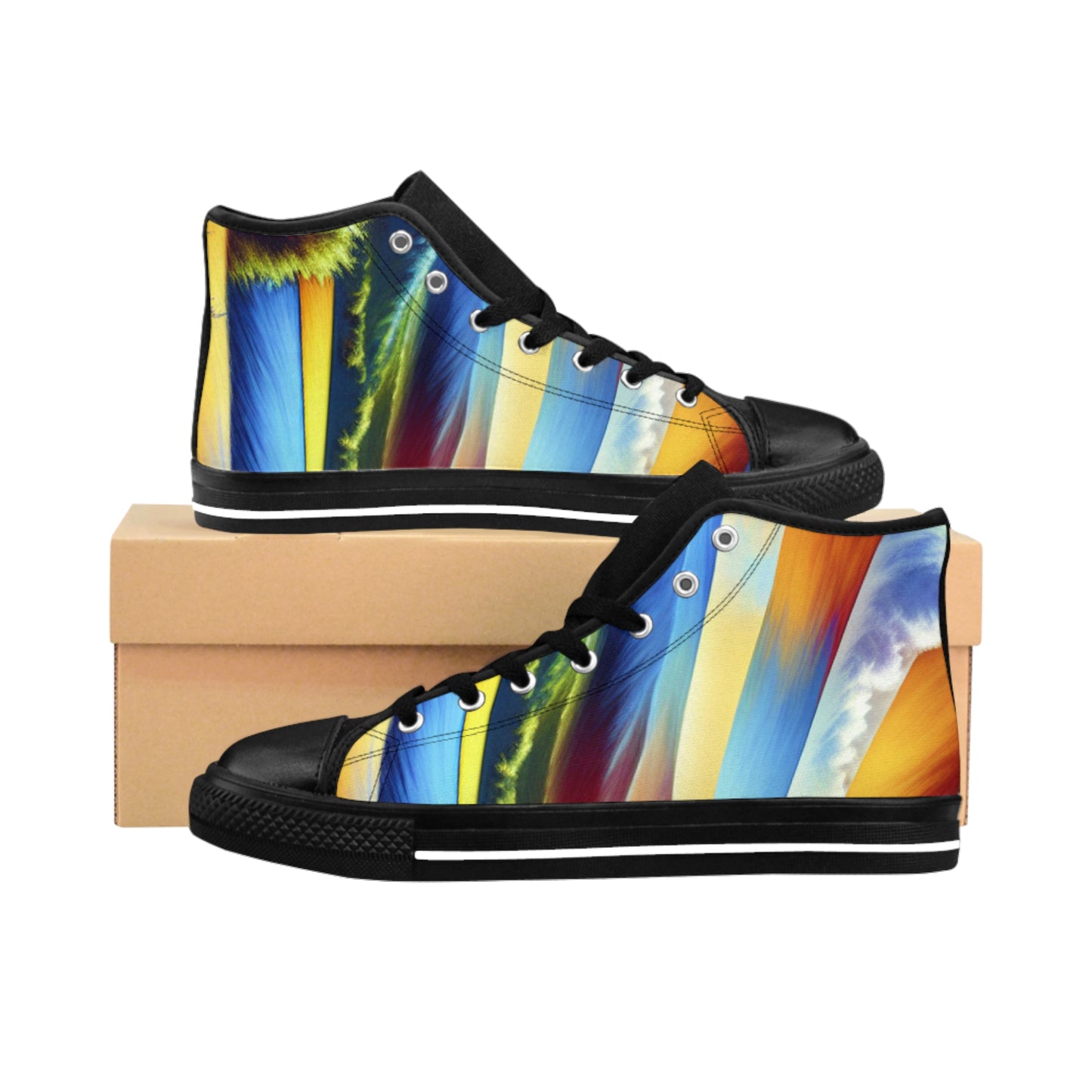 Vibrant Women's Classic Sneakers - Colorful High Top Shoes for Everyday Style