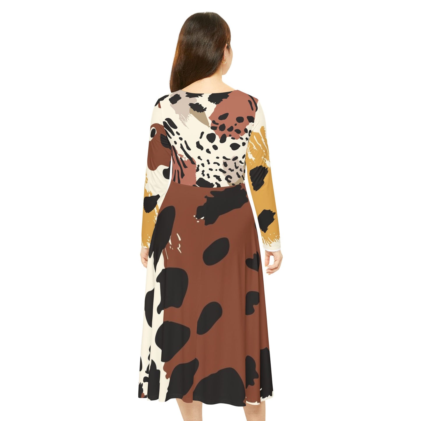 Copy of Elegant Long Sleeve Dance Dress, Perfect for Performances, Dance Classes, Parties, Casual Wear, Spring Events