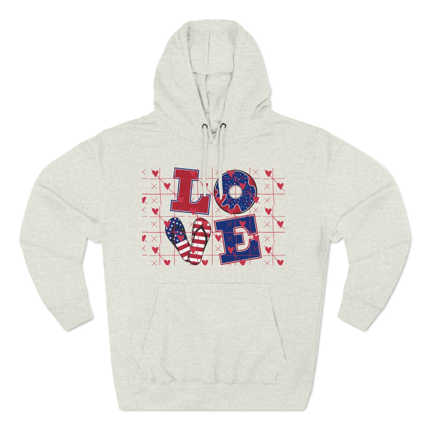 Love American Flag Fleece Hoodie