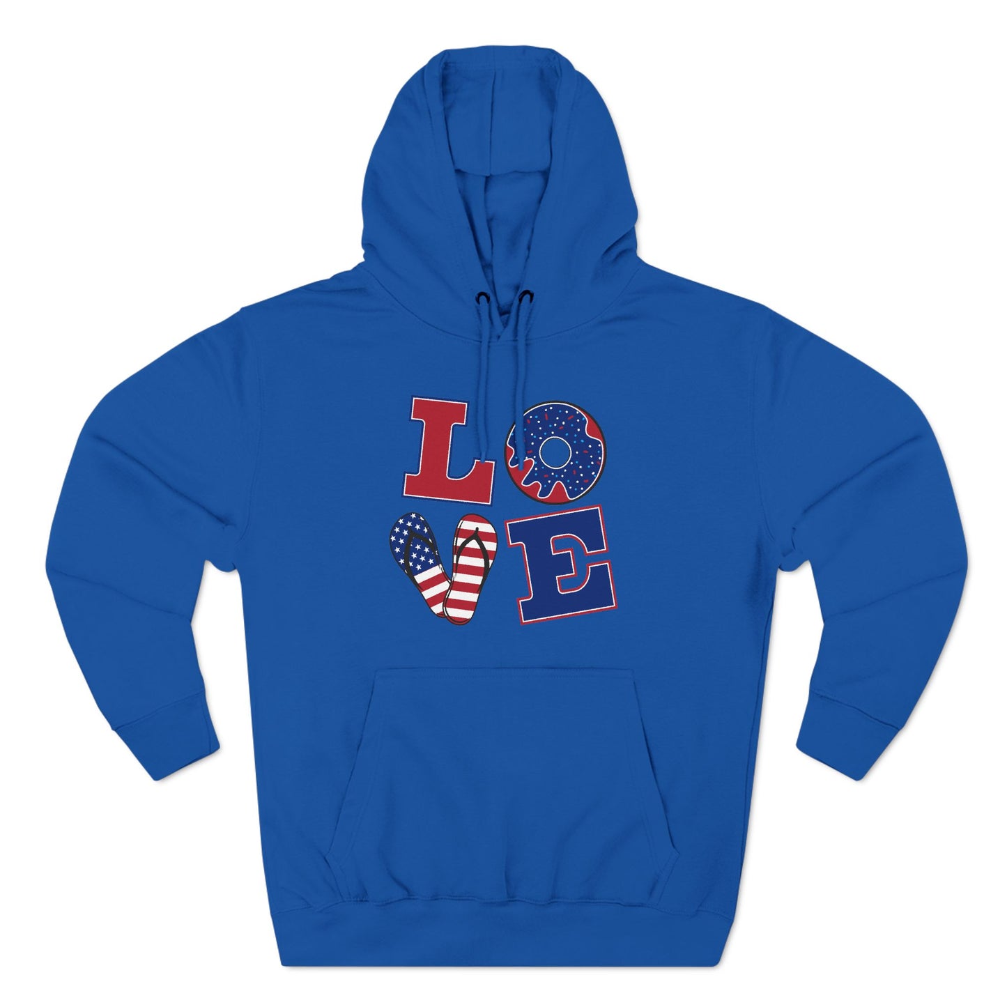 Love American Flag Fleece Hoodie